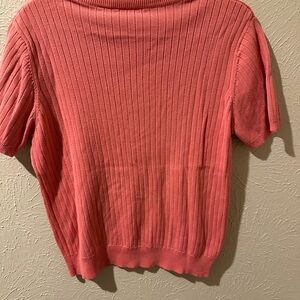 Croft & Barrow Coral Ribbed Knit Top